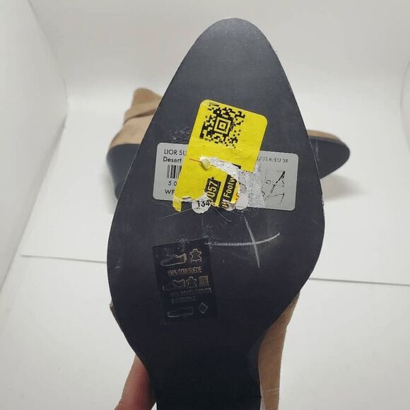 Allsaints Women's Lior Suede Zip Desert Sand Heel Booties 38 US 8 - Picture 12 of 15